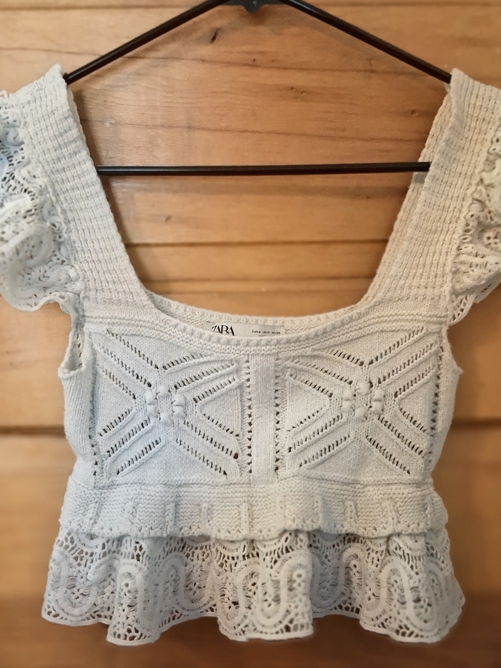 White Zara Crochet Top